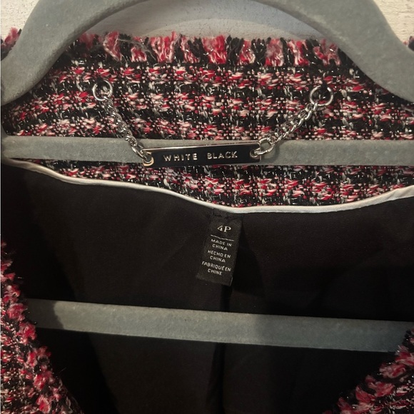 White House Black Market Black and Pink Tweed Blazer in 4P. Great condition! - Picture 5 of 16